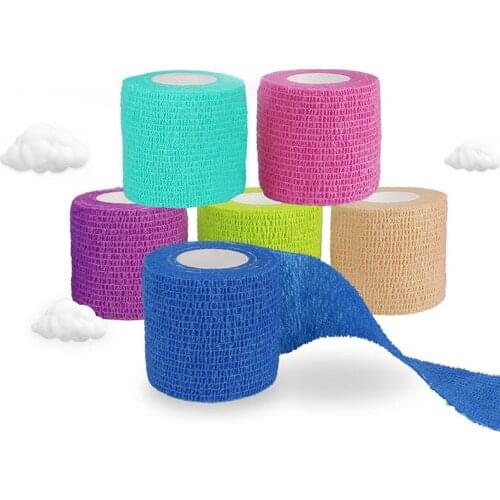 1Pcs 5CM*460CM Self Adhesive Elastic Bandage Non-woven Fabric Kinesiology Knee Elbow Support Injury Pad Tape Protective Gear