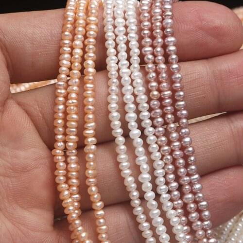 2.5-3.5mm Natural Freshwater Cultured Pearls Beads AAA Small Baroque Pearl 100% Natural Pearls Jewelry Making DIY Strand Femme