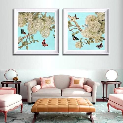 2 Panel Modern Abstract Flower Painting On Canvas Wall Art Cuadros Flowers Picture Painting Print Art Home Decor For Living Room