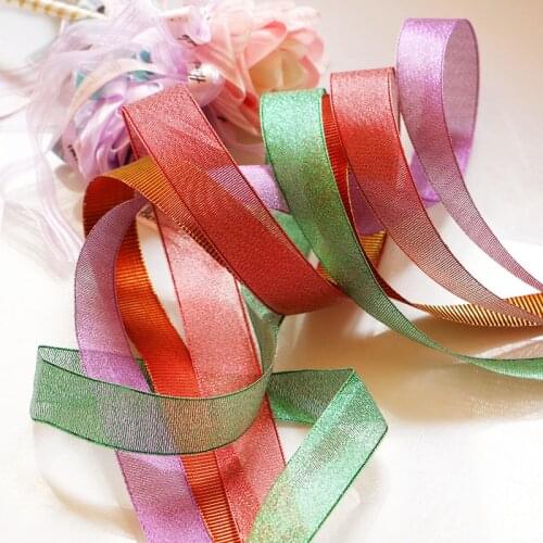 3CM5 yard DIY accessories with steel wire edge, hard mesh, ribbon, decorative Christmas tree gift box, bow packagi