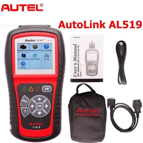 Autel AL519 AutoLink Works For Multi-brand Cars OBDII/EOBD Scanner Lifetime Upgrade Supports Multi-language AutoLink AL519