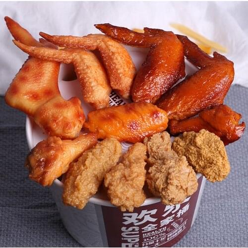 Decoration Crafts PVC Children Simulation Fast Food Fried Chicken Wings Legs Food Toys Kitchen Set Window Model Props