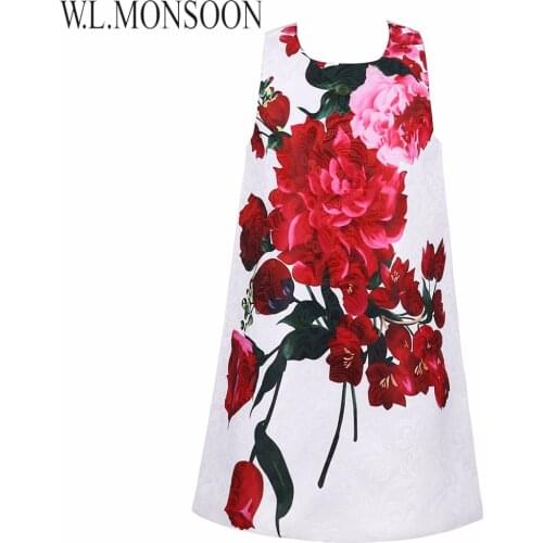 Robe Noel Fille Princess Dress Girls Clothes 2017 Brand Girls Summer Dresses Kids Costume Rose Flower Printed Children Dress