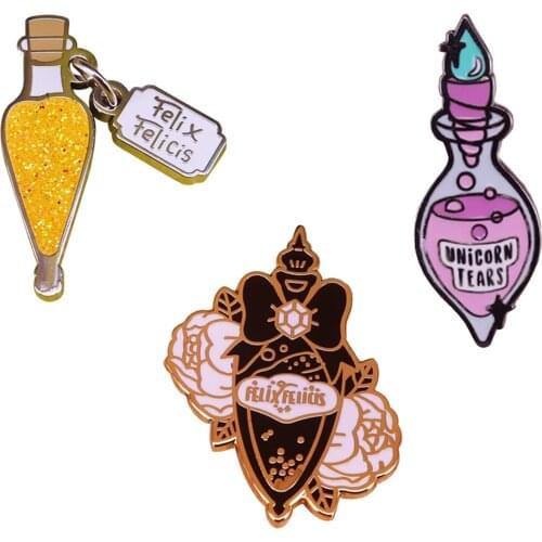 Magic luck potion bottle enamel pin witch accessories gift