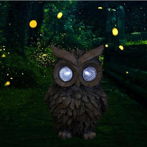 European Style Garden Owl Ornaments Garden Night Light Led Light Solar Light Animal Pixie Lawn Ornament Garden Home Decoration