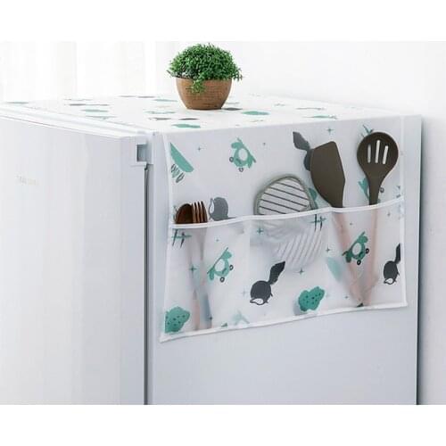 Geometric Fridge Dust Cover Washing Machine Cover Towel Thick Cotton Linen Refrigerator organizer Kitchen Products