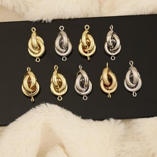 HAOSAW 6Pcs Jewelry Accessories/DIY Connectors/Pendant/Earrings Part/Hand Made/Twisted Shape/Charms/Jewelry Findings Components