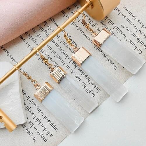 Personality Retro Earrings Natural Stone Natural White Plaster Earrings for Women 2021 Tassel Drop Wedding Jewelry Party Gift