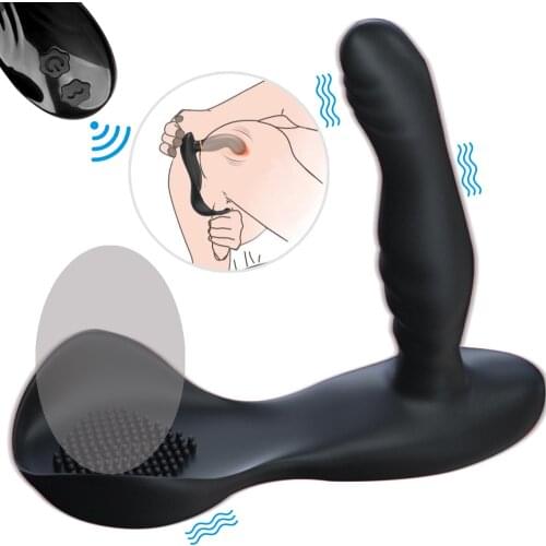 Heating Prostate Massager Vibrator Testicle Scrotum Massager 7 Speeds Remote Control Sex Toys For Men Gay Anal Butt Plug