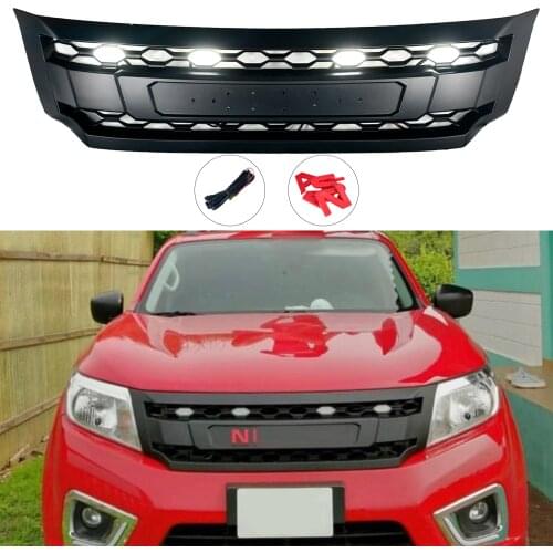 Modified For Navara Front Grill For Navara NP300 D23 2015 2016 2017 2018 2019 Racing Grills Grille For Trims Meshes Grill