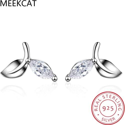 Fashion 925 Sterling Silver Tree of Life Dazzling CZ Tree Leaves Stud Earrings For Women Sterling Silver Jewelry SCE431
