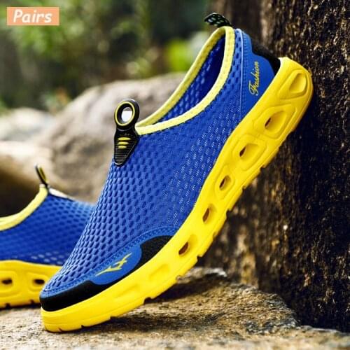 Men Shoes 2019 Fashion Brand Mesh Shoes High Quality Breathable Slip on Summer Casual Shoes plus size 39-48