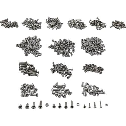 500-pieces stainless steel inner hexagon screws and nuts set assortment set M3/M4/M5