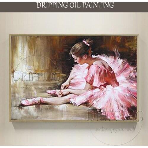 New Arrivals Artist Handmade High Quality Impressionist Ballet Dancer Oil Painting on Canvas Beautiful Ballerina Oil Painting