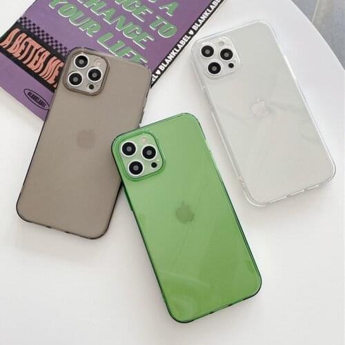 New Transparent Phone Cases For iPhone 12 Mini 11 Pro XS MAX XR X 8 7 Plus SE 2020 12Pro Fashion Straight Edge Soft TPU Cover