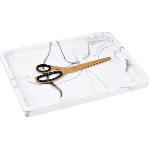 New Vanity Tray, Toilet Tank Storage Tray, Resin Bathtub Tray Bathroom Tray Marble Pattern Tray, Vanity Organizer for Tissues, C