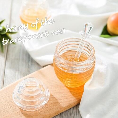 Transparent Honey Juice Jam Jar Stick Dipper Dropper Dispenser Bee Honey Kitchen Tableware Dessert Spoon Tool