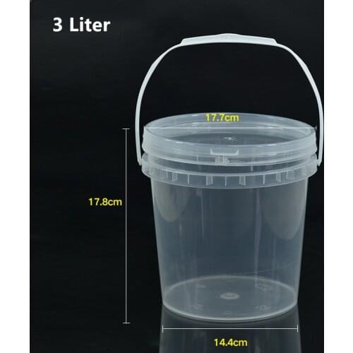 Empty 3L plastic Round Bucket with Handle and Lid Good Sealing PP container Food Grade Pail Leakproof