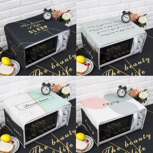 Nordic style Cotton and hemp black letter Microwave oven dust cover Cobertura para beterraba Cubierta de polvo para horno