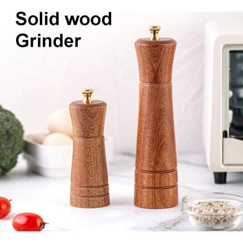 Manual salt and pepper Solid wood grinder pulverizer spice grinder pepper grain mill seasoning bottle kitchen canisters and jars