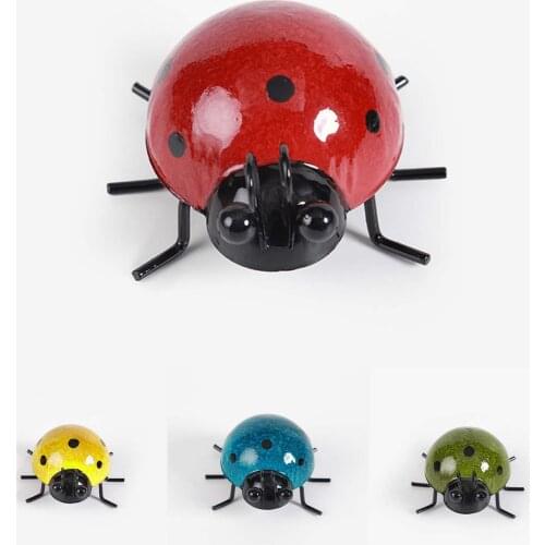 Cute Red Insect Ornaments Iron Beetle Wall Hanging Iron Products Ornaments Home Pendant Ornament Decoration 1 Piece