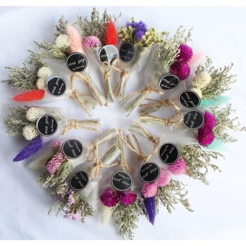 Mini Dried Bouquet Real Natural Dried Flowers Wedding Party Home Decoration Christmas New Year Gifts DIY Crafts