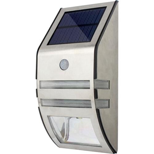 Led Solar Light Motion Sensor For Garden Waterproof Solar Powered LED PIR Outdoor Path Wall Lamp porch stainless steel lighting