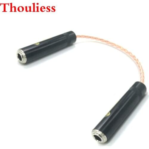 Thouliess 8 cores Single Crystal Copper Silver Plated 6.35mm 1/4 Female to 6.35mm 1/4 Female Audio Adapter Cable