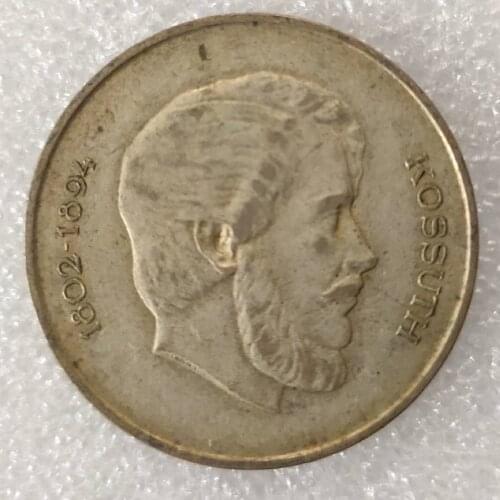 Hungary 5 Forints Kossutrajos Old Real Silver Coin100% Original Coins Europe Collectible Coin