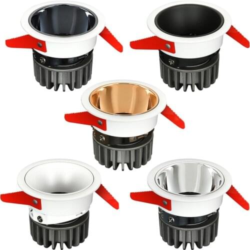 Recessed LED Downlight 7W 12W 15W 20W Anti Glare Light Ceiling Lamp COB Spotlight Round Recessed Light Indoor Bedroom Lighting