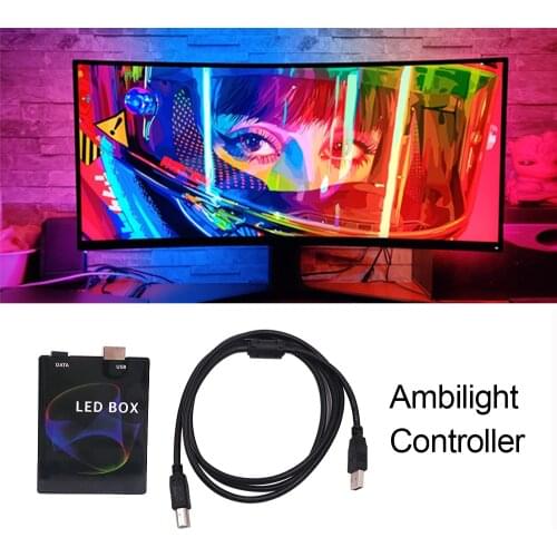 WS2812B RGB LED Strip Ambient Controller 5V USB TV HDTV Desktop Computer PC Monitor Dream Screen Decoration Backlight Lighting