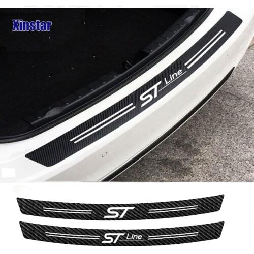 Carbon Fiber Car Rear Bumper Protection Sticker For Ford Focus Fiesta Mondeo Fusion Escape Edge Ecosport Kuga