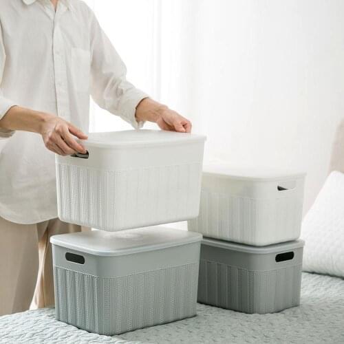 1pc Clothes Storage Box Bins with Lid Snacks Toy Case Underwear Organizer Plastic Container Cabinet Box Home Closet Organizer