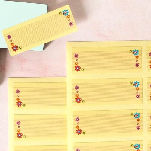 108pcs Floral Border Blank Paper Seal Sticker Message Mark Blank Sticker Label Paper Box Gift Sealing Stickers Party Decoration