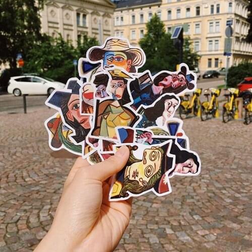 12PCS Picasso suitcase sticker refrigerator guitar notebook ipda waterproof sticker children sticker