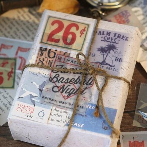 15 pcs Retro Stamp Label Material Paper Junk Journal Planner Paper Card Scrapbooking Vintage Decorative DIY Craft Photo Albums