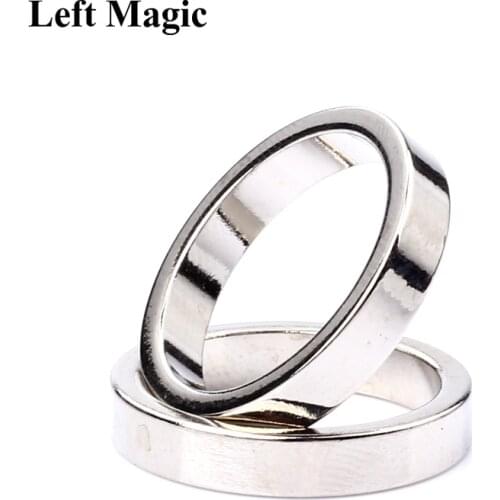 2017 Mini Silver Strong Magnetic Magic Ring 18/19/20/21mm magnet coin magic tricks Finger decoration magician ring 81366