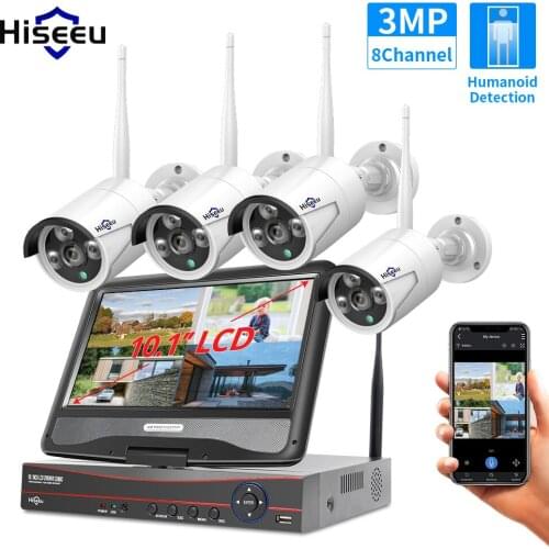 3MP Wireless Security Camera System 8 Channel Video NVR Outdoor Indoor Home Surveillance IP Camera Night Vision Motion Detection