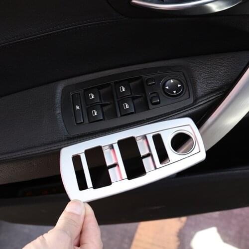 ABS Silver For BMW X3 E83 2006-2010 Car styling Car Window Lift Switch Button Cover Trim Stickers Interior Car Accessories