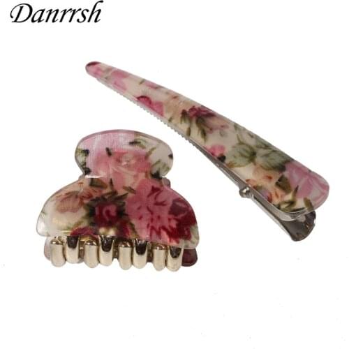 Acrylic Hair Claws Leopard Crocodile Hair Clip Set Hair Accessories Flower Hair Hairpin For Woman Girls Animal Pattern Hairpin
