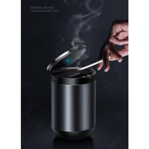 Aluminium Alloy Car LED Ashtray Garbage Coin Storage Cup Container Cigar Ash Tray Car Styling Universal Size Ashtrays