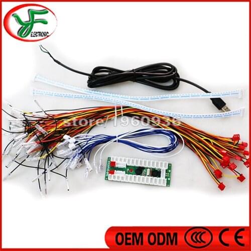 Arcade joystick USB Encoder LED button Controller USB to PC 2 players interface for JAMMA MAME Raspberry pi