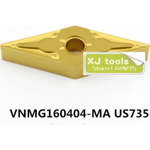 Free shipping 10pcs VNMG160404-MA US735/VNMG160408-MA US735 carbide inserts for MVJNR/MVVNN ,Turning Blades for Stainless Steel