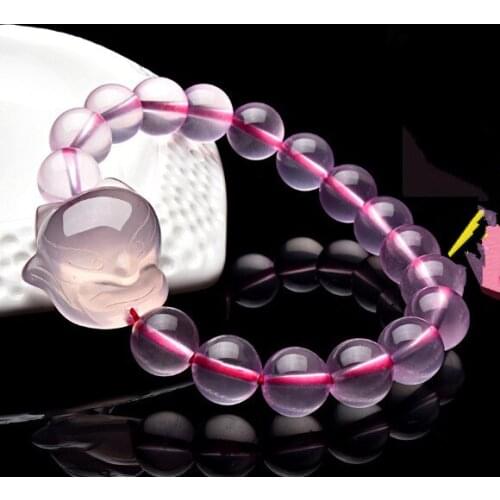 Natural Crystal fox hand made Opal Bracelet Womens yellow pink Crystal Bracelet Anklet Strawberry crystal bracelets