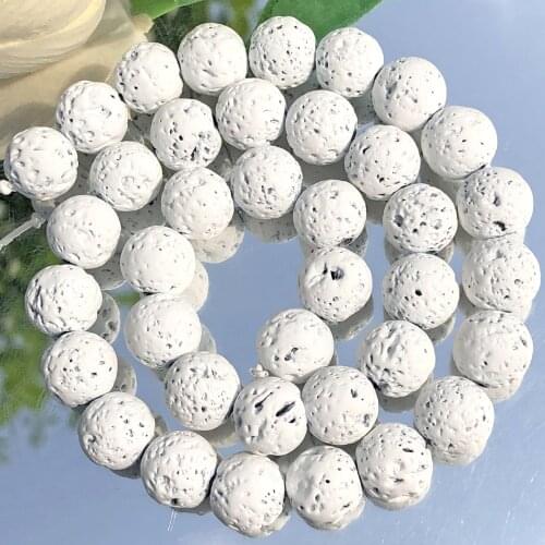 Natural Lava Hematite Volcanic Stone Beads Round Rock Round Loose Spacer Bead For Jewelry Making 4 6 8 10mm DIY Charm Bracelets