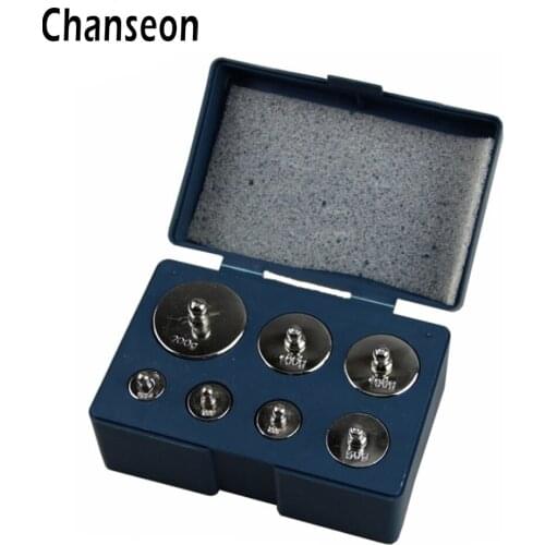 Chanseon 7pcs/set Calibration Sets 500g Grams Precision Calibration Jewelry Scale Weights Correction Set 200g 100g 50g 20g 10g