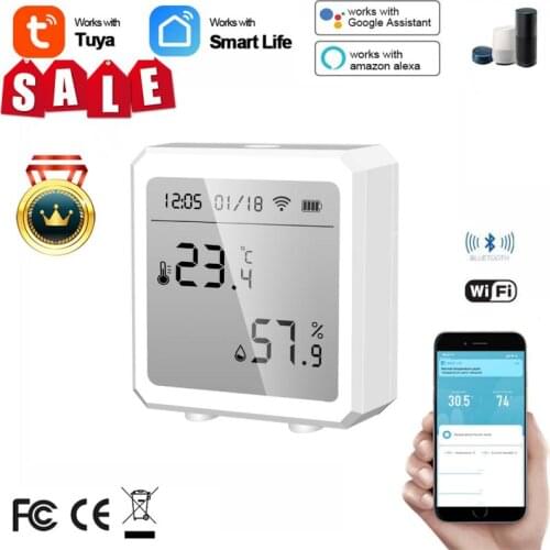 Tuya WIFI Temperature And Humidity Sensor Indoor Hygrometer Thermometer Detector Support Alexa Google Home Smart Life