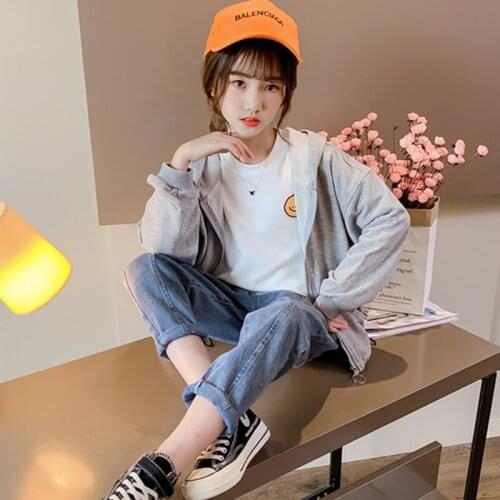 Girls Babys Coat Jacket Outwear 2021 Stylish Grey Winter Autumn Overcoat Top Zipper Cardigan Childrens Clothing