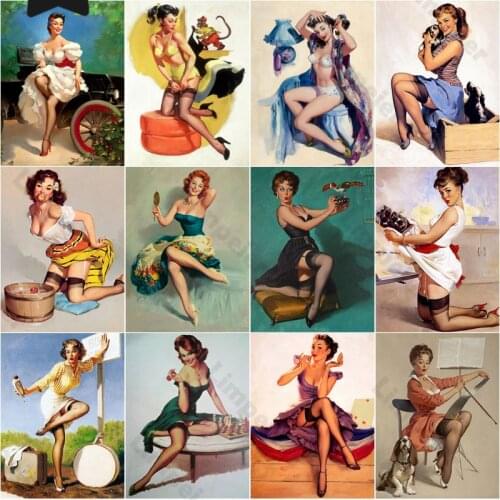 Sexy Women with Black Stockings Metal Sign Vintage Style Metal Poster Tin Sign Retro Wall Stickers Tin Plaque for Man Cave Decor
