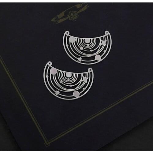 Making Jewelry Findings Starry Sky Stainless Steel Bead Metal Pendant Laser Cut Galaxy Steel Charm For DIY Necklace Earrings